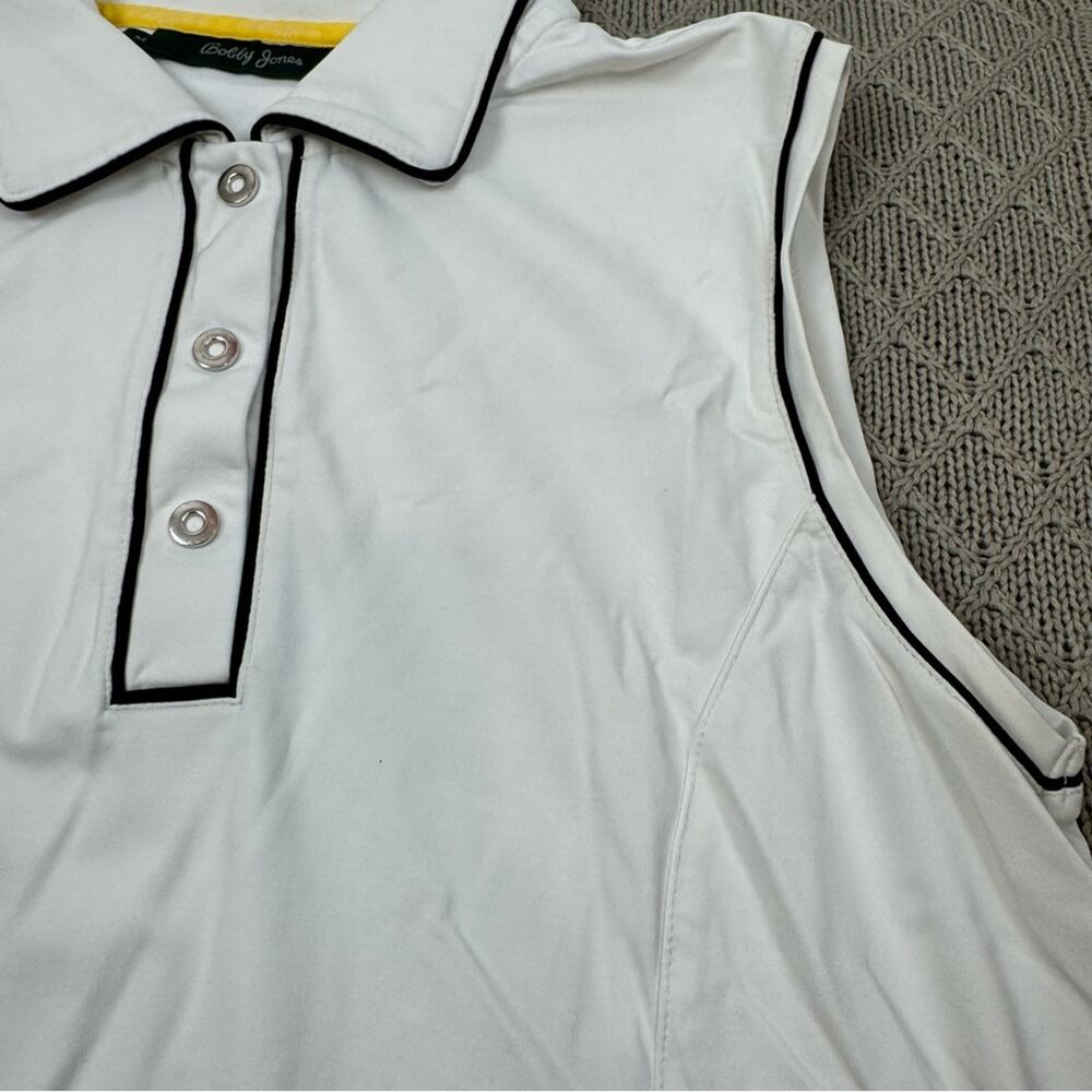 Bobby Jones Women’s White Sleeveless Polo Golf Performance Shirt Medium - Picture 3 of 13